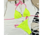 2 Pcs/Set Beach Bikini Set Set Water Sports Clothes-Fluorescent Yellow