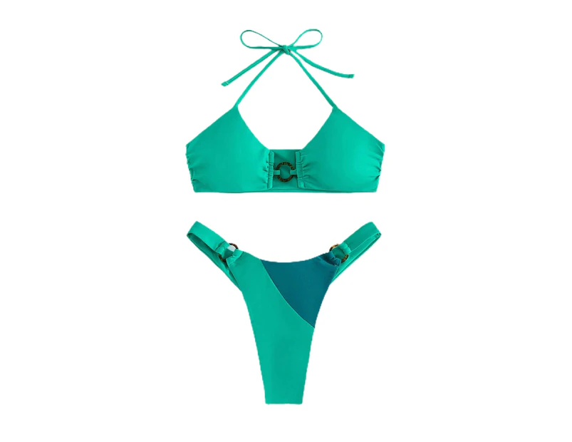 2 Pcs/Set Summer Beach Swimsuit Water Sports Clothes-Green