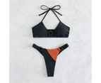 2 Pcs/Set Summer Beach Swimsuit Water Sports Clothes-Black