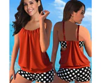 1 Set Women Swimsuit with Bathing Suit Vacation Clothes-Red