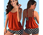 1 Set Women Swimsuit with Bathing Suit Vacation Clothes-Red