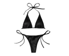 2 Pcs/Set Women Bikini Set Suit Water Sports Clothes-Black