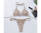 2 Pcs/Set Women Bikini Set Suit Water Sports Clothes-Khaki