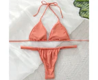 2 Pcs/Set Women Bikini Set Suit Water Sports Clothes-Pink