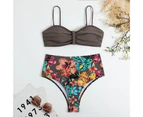 2 Pcs/Set Women Bikini Set Suit Water Sports Clothes-Coffee