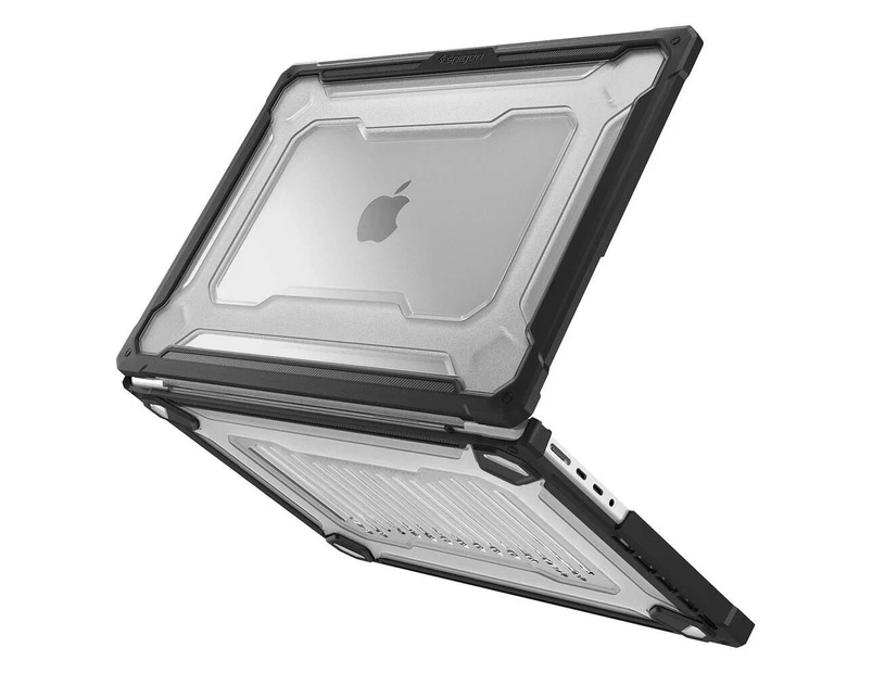 SPIGEN Apple MacBook Pro 14-inch Case, 2021 2023 M1 M2 M3 Genuine Rugged Armor Bumper Clear Case for Apple - Black