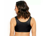 Exquisite Form Front-Close Cotton Posture Control Bra in Black