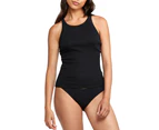 Womens Bonds Organic Cotton Rib Chesty Singlet Black - Black