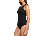 Womens Bonds Organic Cotton Rib Chesty Singlet Black - Black