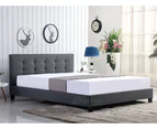 GLADYS Dark Grey Fabric Bed Frame/Queen/Double