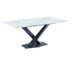Kingsley White Marble Rectangular Corner Dining Table 1.3/1.5M/1.8M