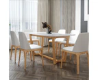 Adriano Modern White Ceramic Top Dining Table/Rubberwood/Scratch-resistant/ White and wooden