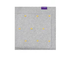 Knitted Pom Pom Baby Blanket -  Organic Cotton 80x100cm - Grey