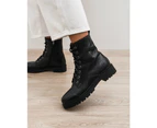 Jo Mercer Women's Ziggy Flat Ankle Boots Leather - Black