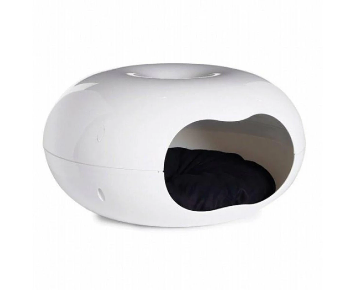 Moderna Donut Cat Cave, Plastic Bed for Cats & Small Dogs