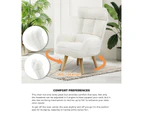 Oikiture Swivel Recliner Armchair Lounge Ottoman Accent Chair With Stool Sherpa White