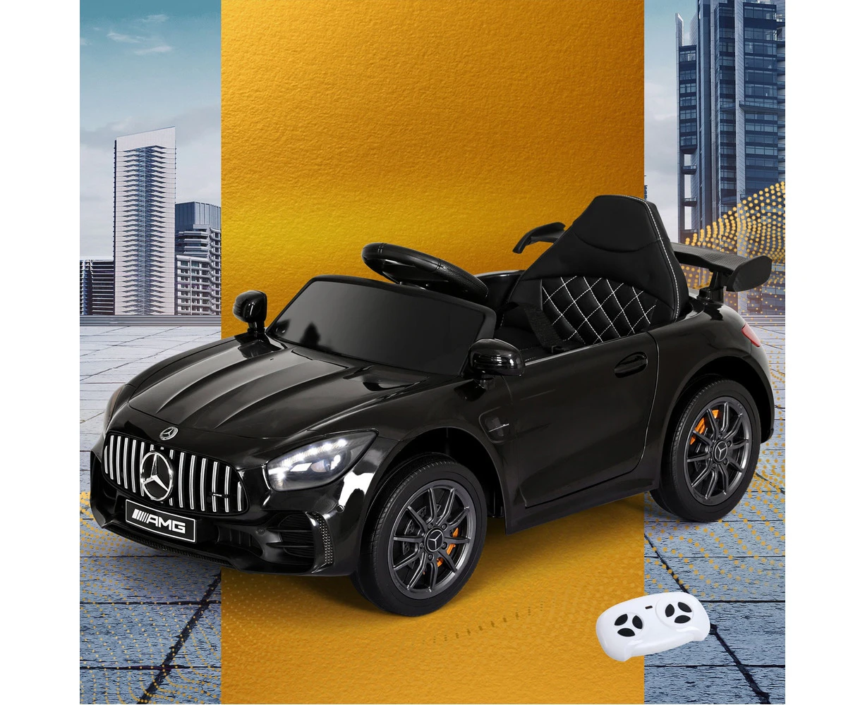 Kids Electric Ride On Car Mercedes-Benz AMG GTR Licensed Toy Cars Remote Black