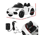 Rigo Kids Electric Ride On Car Ferrari-Inspired Toy Cars Remote 12V White