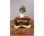 Side Table carved wood Plant Stand or Bar Stool with Clear Finish-Raintree Wood