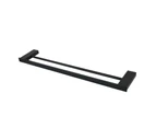 Double Towel Rail 60cm Rack Bar Holder Bathroom Accessories Black