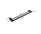 Double Towel Rail 60cm Rack Bar Holder Bathroom Accessories Black