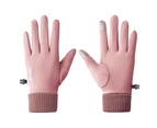 Warm Cycling Plush Touch Screen Waterproof Gloves For Women,Pink