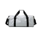 Small Gym Bag, Workout Bag For Sports And Weekend Getaway, With Shoe And Wet Clothes Compartments,Silver Gray