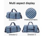 Gym Bag Sports Duffle Bag With Wet Pocket Weekender Overnight Bag With Waterproof Shoe Pouch,Denim Blue