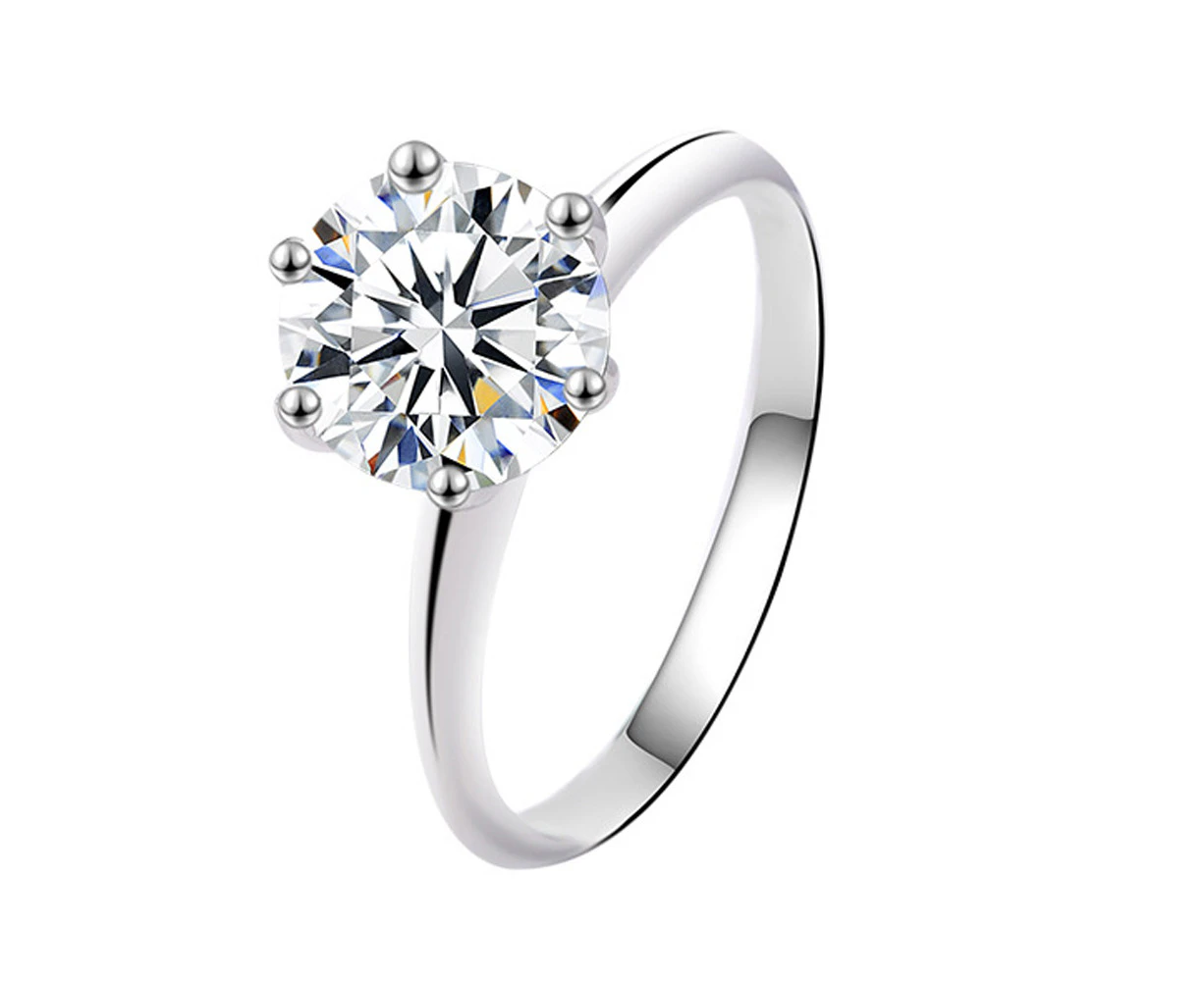 Moissanite Wedding Ring , Classic Engagement Ring For Women, 925 Sterling Silver