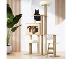 Alopet Cat Tree Tower Scratching Post Scratcher Cats Condo House Bed Wood 142cm - Beige