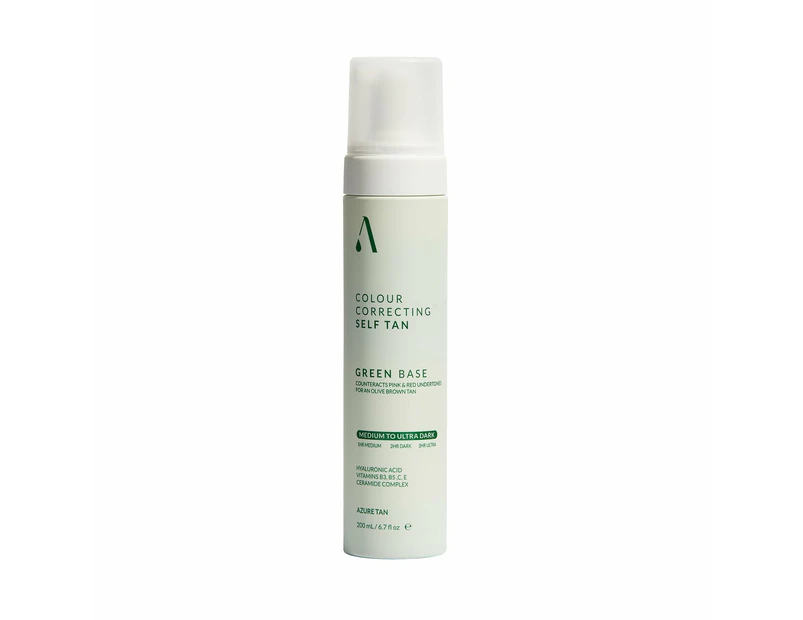 Azure Tan Self Tanning Mousse Green Base- Dark To Ultra Dark 200ml