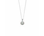 Bevilles 45cm Sterling Silver Synthetic Opal and Cubic Zirconia Necklace Pendant 0 - Sterling Silver