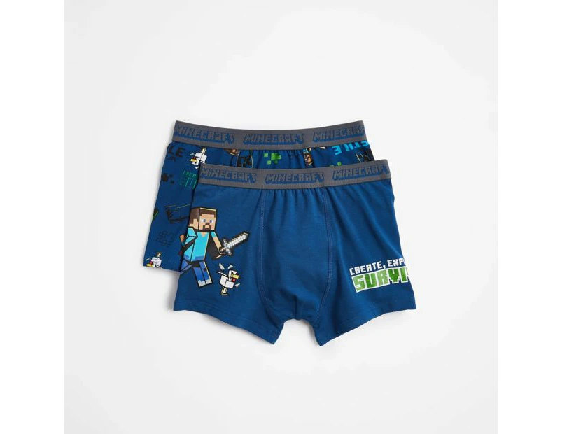 Minecraft Boys Trunks 2 Pack - Blue