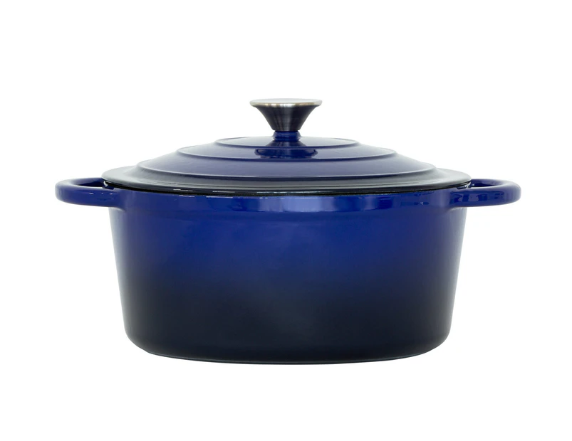 Healthy Choice 4.7L Enamelled Cast Iron French Oven Casserole - Blue