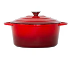 Healthy Choice 4.7L Enamelled Cast Iron French Oven Casserole - Red