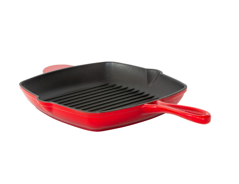 Healthy Choice 44x30cm Enamelled Cast Iron Square Grill Pan