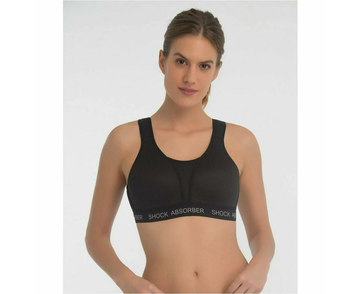 Shock Absorber Ultimate Run Bra Padded in Black/silver