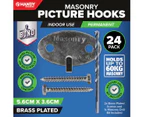 Handy Hardware 24PCE Masonry Picture Hook Drill Bit Included 60kg Hold