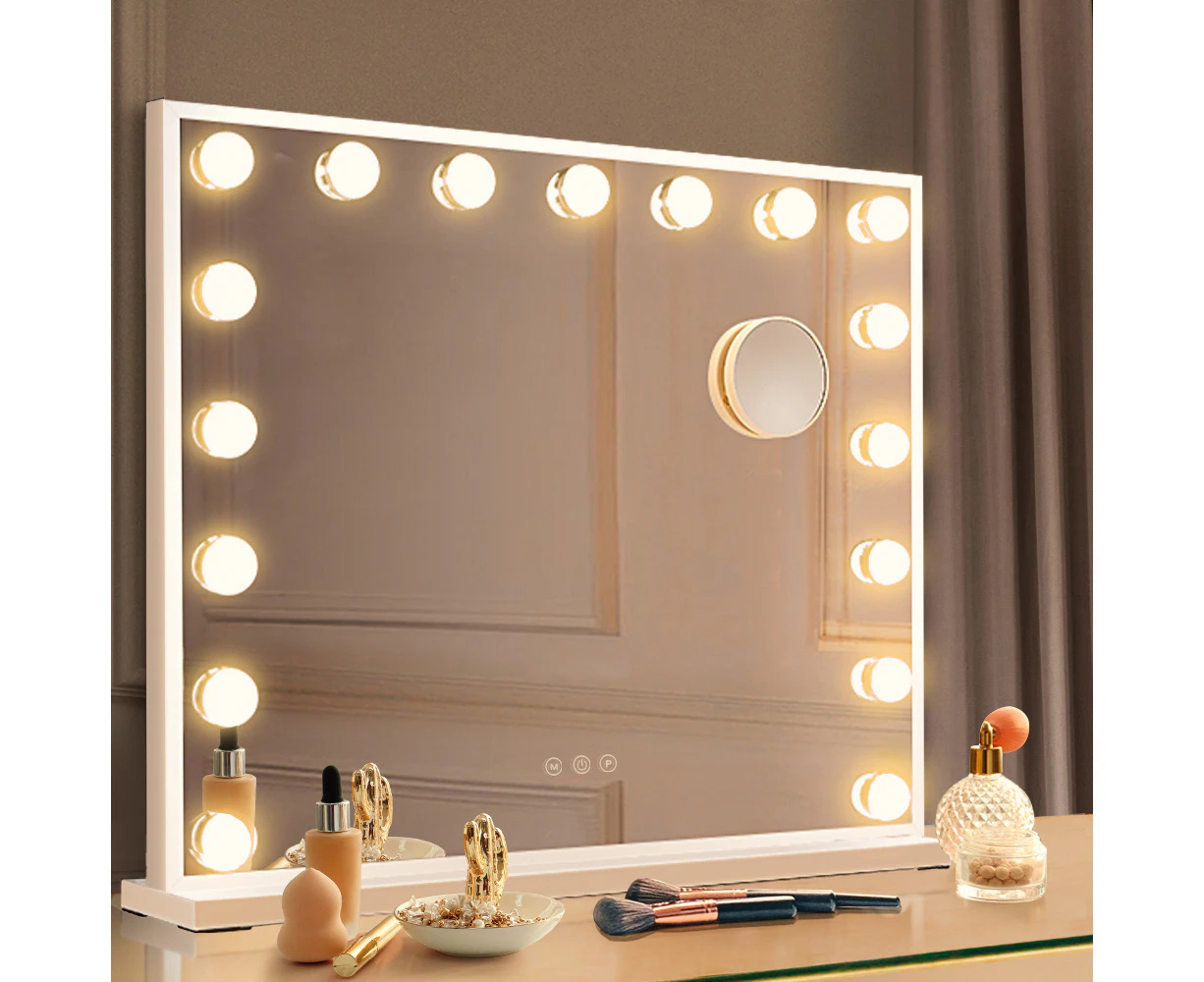 Simplus 70CM Vanity Makeup Mirror With Lights Hollywood LED Mirrors Stand 17 Blubs White