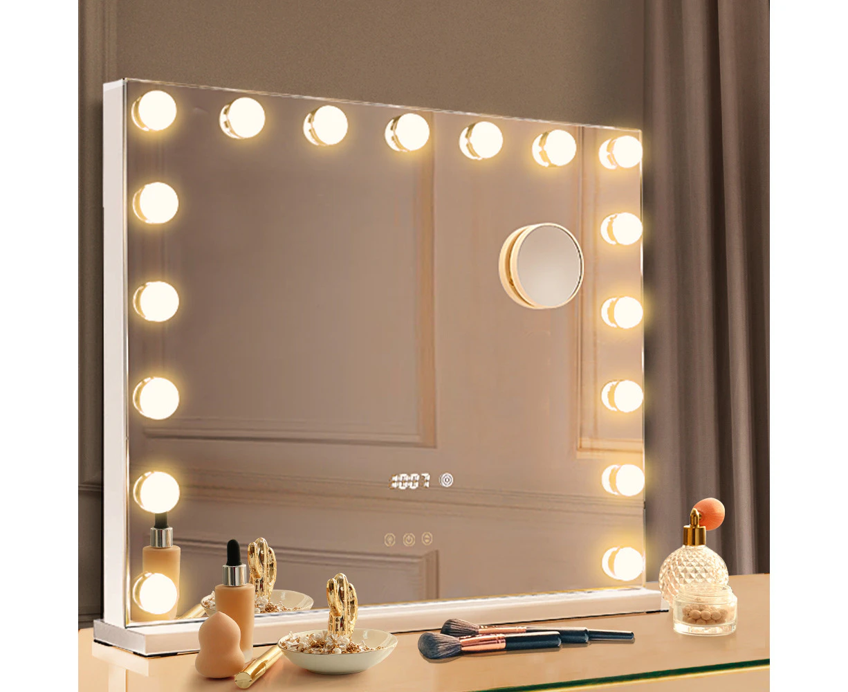 Simplus 80CM Vanity Makeup Mirror With 17 Blubs Lights Hollywood LED Mirrors Stand White