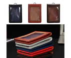 Leathers IDs Badge Holder Work Card Case Sleeve Clear Bank Credit Card Holder Clear Window Card Protector Pouch Durable-shape-Brown single card
