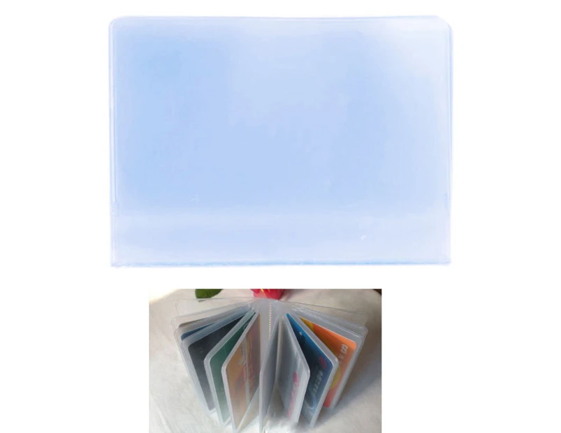 Plastic PVC Clear Pouch Name ID Credit Card Holder for Case Organizer Keeper Poc-Color-Blue