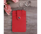Portable ID Card Holder Bus Cards Cover for Case Office Work Keychain Keyring To-Color-Pink