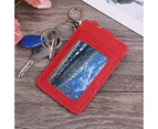 Portable ID Card Holder Bus Cards Cover for Case Office Work Keychain Keyring To-Color-Pink