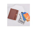 Men's Wallet Retro Handmade Leather Credit Card Holder Coin Purse Craft Tool-Color-Brown