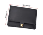 Men's Wallet Retro Handmade Leather Credit Card Holder Coin Purse Craft Tool-Color-Black
