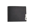 Men Short Wallet PU Leather Bifold Wallet Slim Credit Card Holder Coin Purses Business Wallet for Men-Color-Black