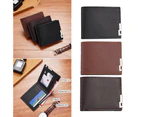Men Short Wallet PU Leather Bifold Wallet Slim Credit Card Holder Coin Purses Business Wallet for Men-Color-dark coffee