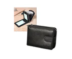Men Short Wallet PU Leather Credit Card Holder Fashion Zipper Coin Purses Change Pocket Business Gift-Color-Black