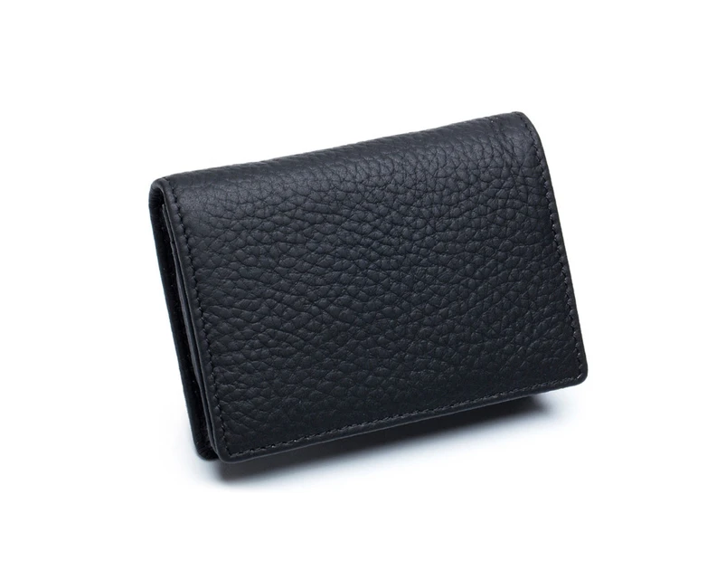 Men Short Wallet Leather Bifold Wallet Credit Card Holder Coin Purses Business Wallet for Men-Color-Black